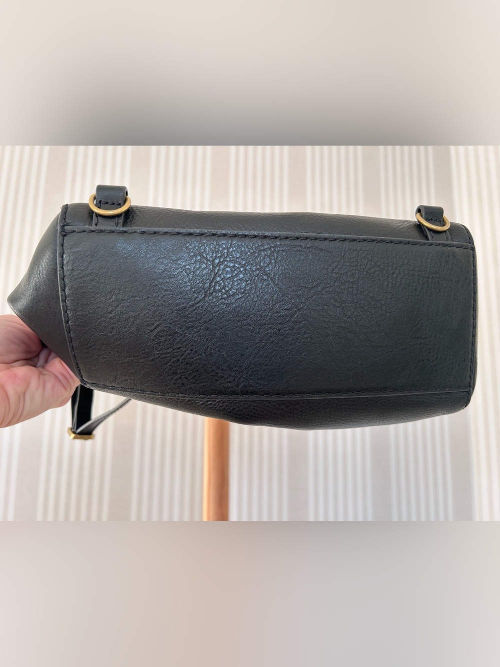 Fossil Camilla Black 100% Leather Backpack 3-in-1 Convertible Bag - Picture 5 of 9